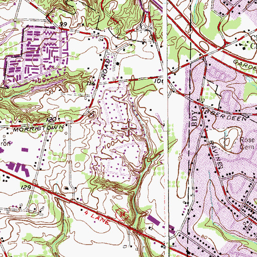 Topographic Map of Morristown, NJ