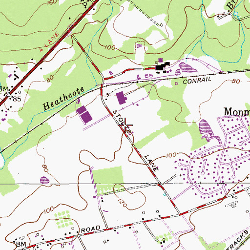Topographic Map of South Brunswick Terrace, NJ