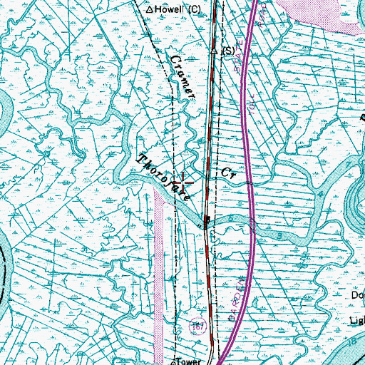 Topographic Map of Bass River Neck, NJ