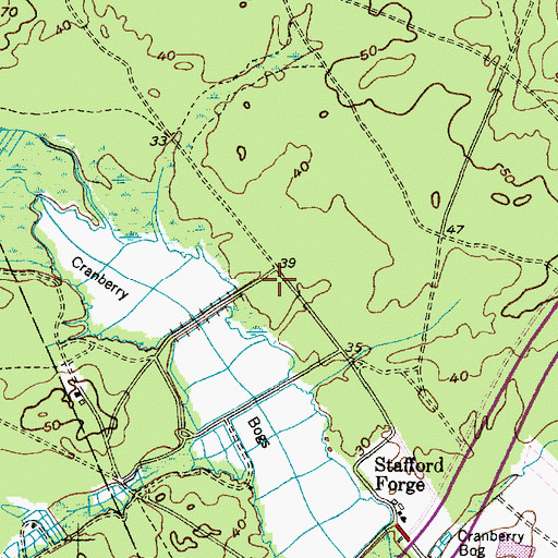 Topographic Map of Stafford Forge Wildlife Management Area, NJ
