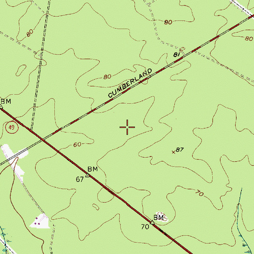 Topographic Map of Peaslee Fish and Wildlife Management Area, NJ