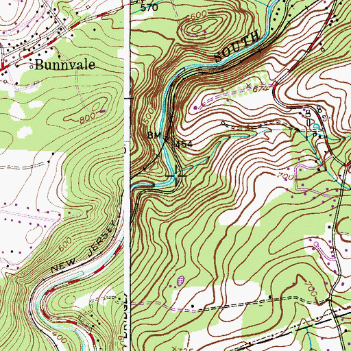 Topographic Map of Ken Lockwood Gorge Wildlife Management Area, NJ