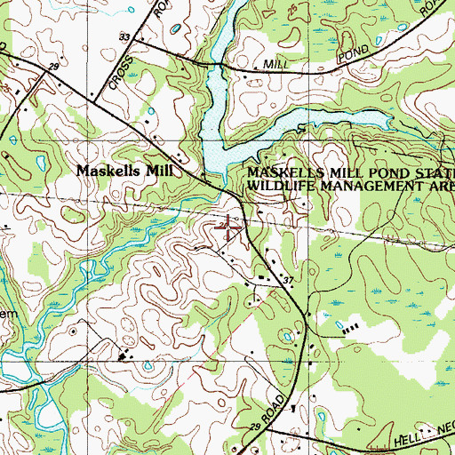 Topographic Map of Maskells Millpond Fish and Wildlife Management Area, NJ