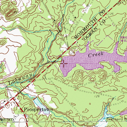 Topographic Map of Prospertown Lake, NJ