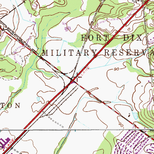 Topographic Map of Lewistown, NJ
