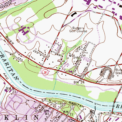 Topographic Map of Riverview Manor, NJ