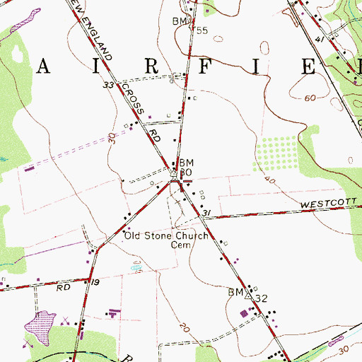 Topographic Map of New England Crossroads, NJ