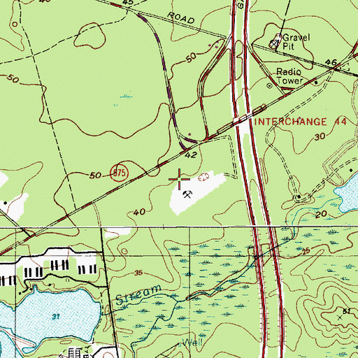 Topographic Map of Richard Stockton State College, NJ