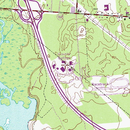 Topographic Map of Cumberland County College, NJ