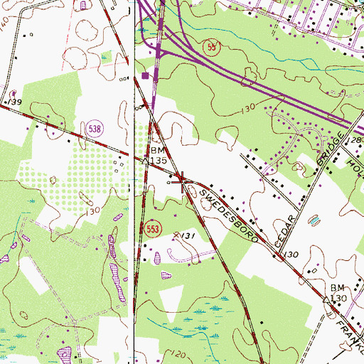 Topographic Map of Harding, NJ