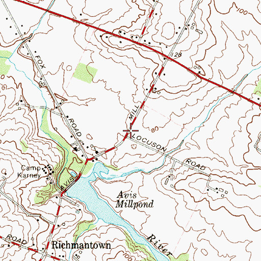Topographic Map of Milltown, NJ