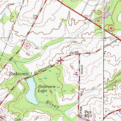 Topographic Map of Woods Mills, NJ