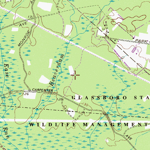 Topographic Map of Glassboro Fish and Wildlife Management Area, NJ