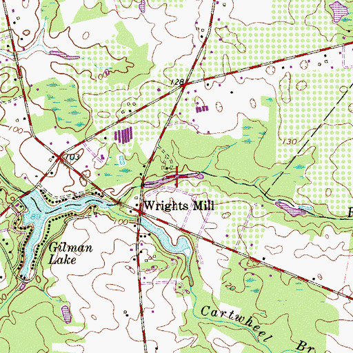 Topographic Map of Wrights Millpond, NJ