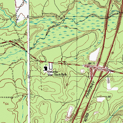 Topographic Map of Daniels Bridge, NJ