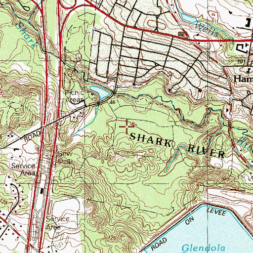 Topographic Map of Shark River Park, NJ