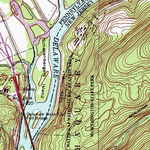 Topographic Map of Pahaquarry, NJ