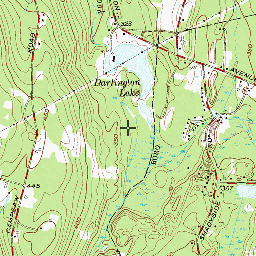 Topographic Map of Darlington County Park, NJ