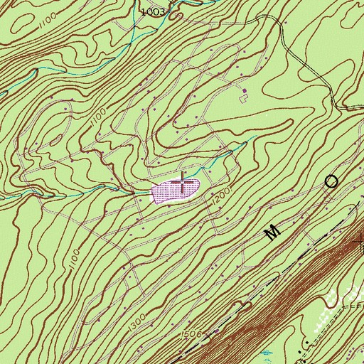 Topographic Map of Mountain Ridge Lake, NJ