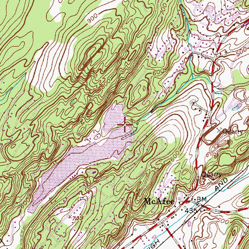 Topographic Map of Pleasant Valley Lake, NJ