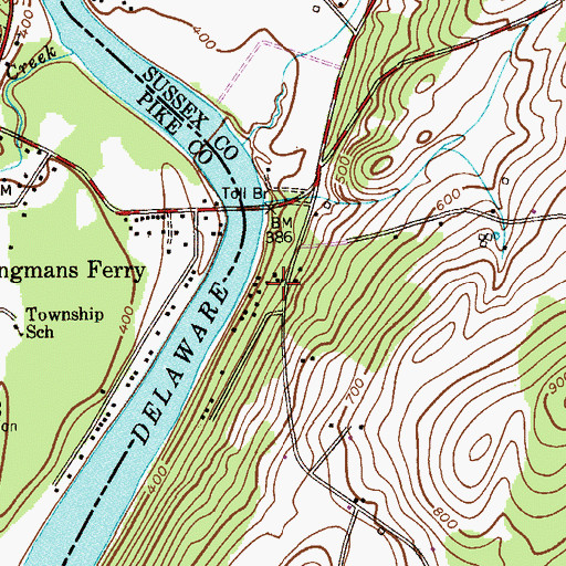 Topographic Map of Dingmans Ferry, NJ