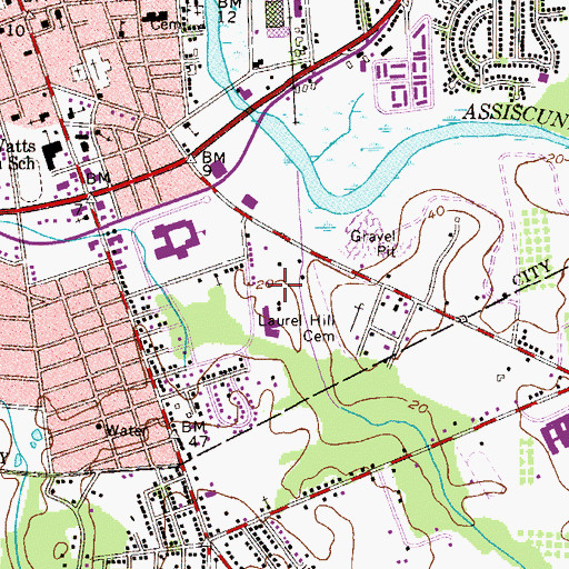 Topographic Map of Laurel Hill, NJ