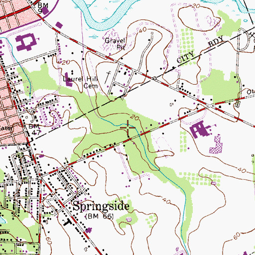 Topographic Map of Fountain Woods, NJ