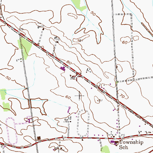 Topographic Map of Folwell, NJ
