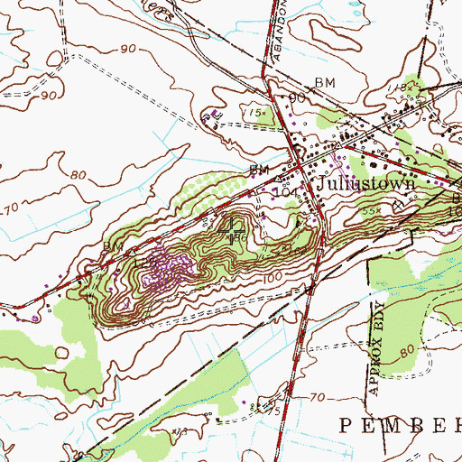 Topographic Map of Mount Pisgah, NJ