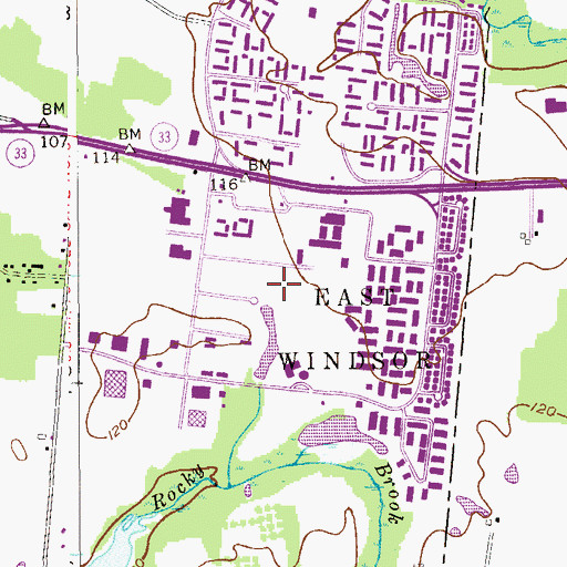 Topographic Map of Twin Rivers, NJ