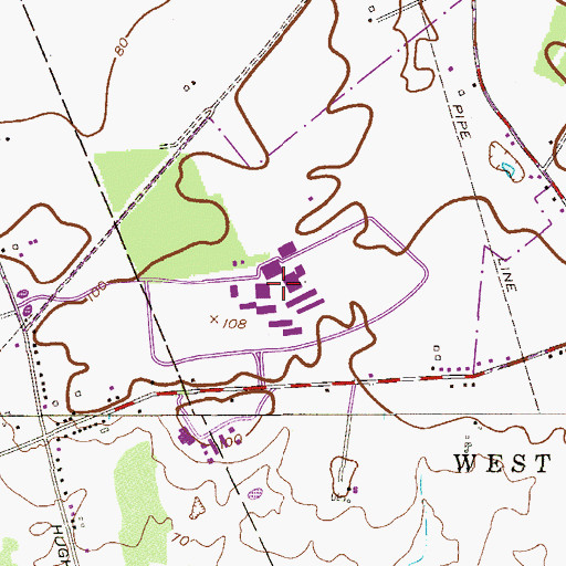 Topographic Map of Mercer County Community College, NJ