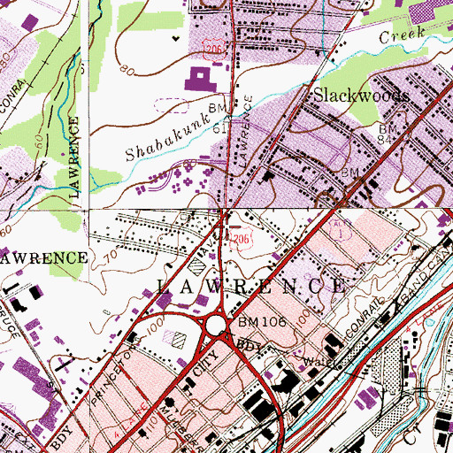 Topographic Map of Harneys Corner, NJ