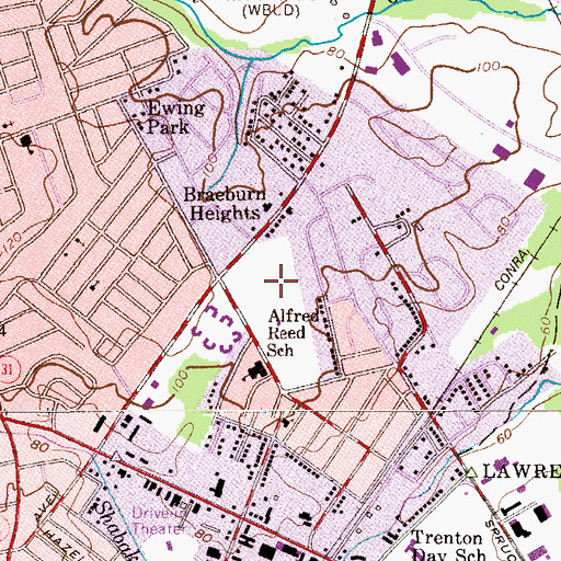 Topographic Map of Moody Park, NJ