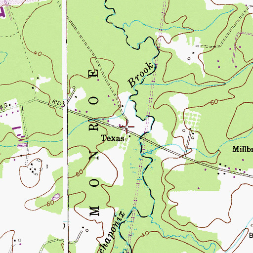 Topographic Map of Texas, NJ