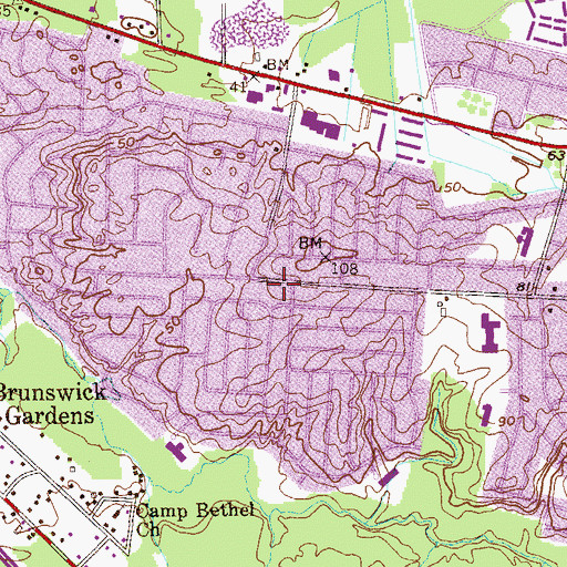Topographic Map of Sayerwood South, NJ