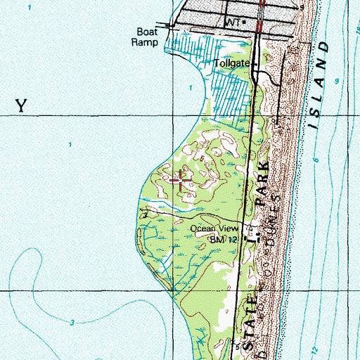 Topographic Map of Island Beach (historical), NJ