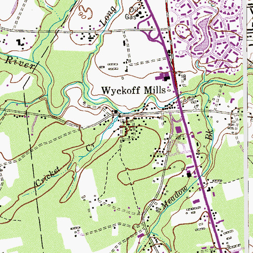Topographic Map of Bergerville, NJ
