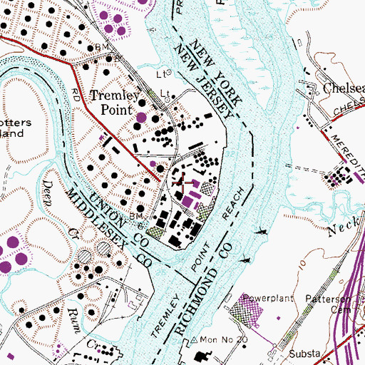 Topographic Map of Warners Station, NJ