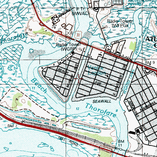 Topographic Map of Venice Lagoon, NJ
