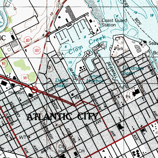 Topographic Map of Delta Basin, NJ