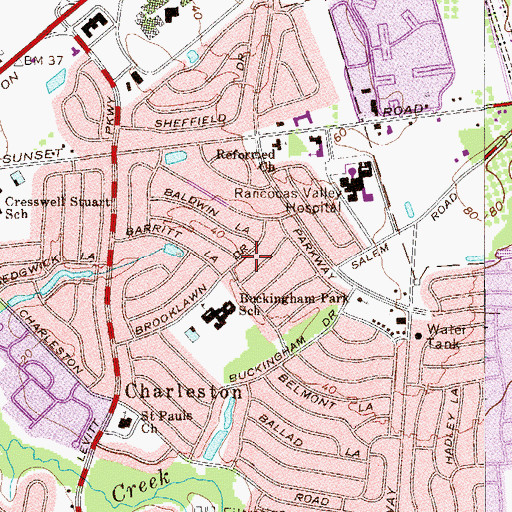 Topographic Map of Buckingham Park, NJ