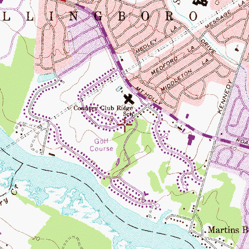 Topographic Map of Country Club Ridge, NJ