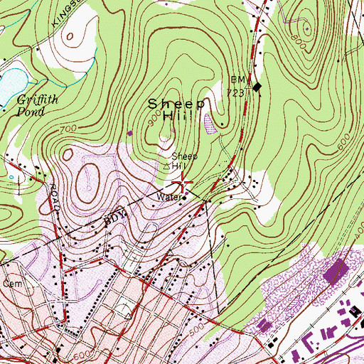 Topographic Map of Sheep Hill Park, NJ