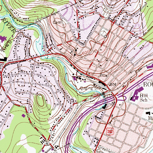 Topographic Map of Grace Lord Park, NJ