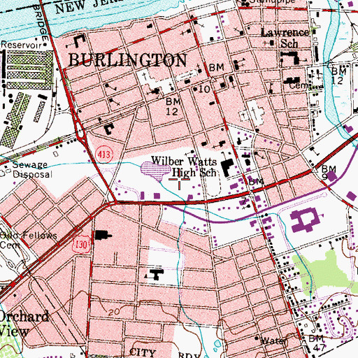 Topographic Map of John F Kennedy Park, NJ