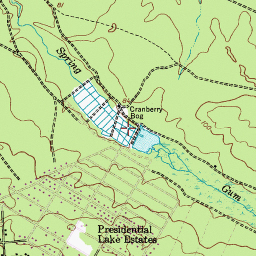 Topographic Map of Adams Lake, NJ