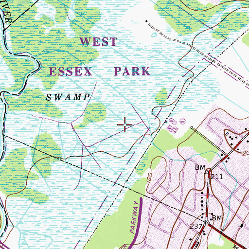 Topographic Map of West Essex Park, NJ