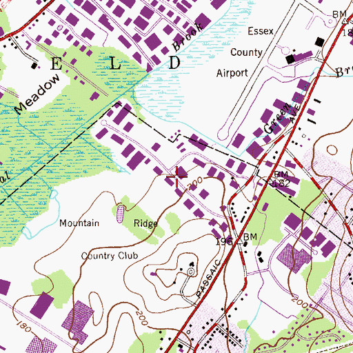 Topographic Map of West Caldwell Industrial Park, NJ