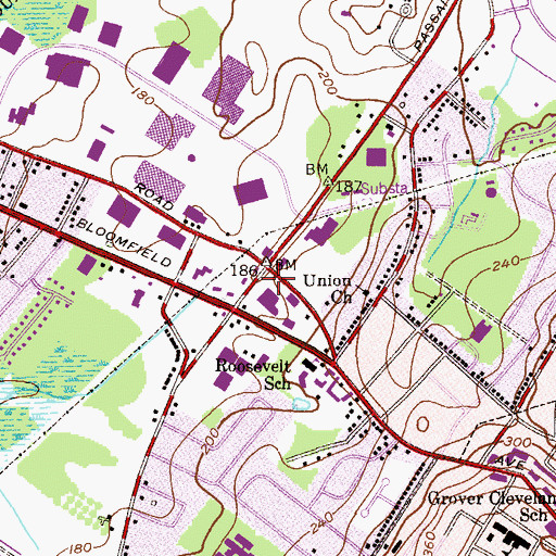 Topographic Map of Franklin, NJ