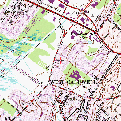Topographic Map of Westville, NJ